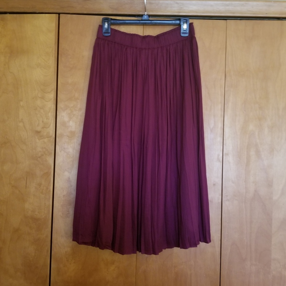 Red Pleated Skirt